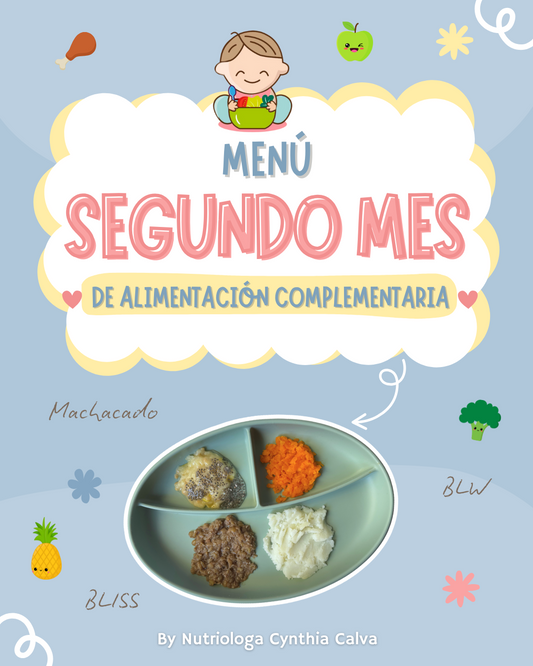 Menú bebe 7 meses "2do mes de introducción de alimentos"