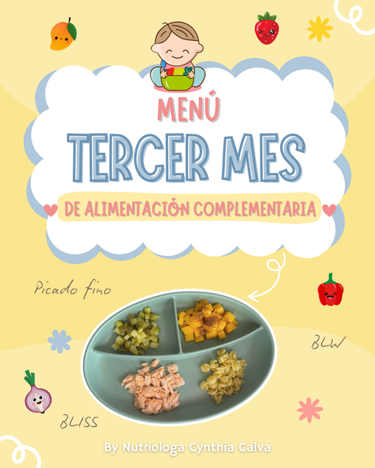 Menú bebé 8 meses "3er mes de introducción de alimentos"