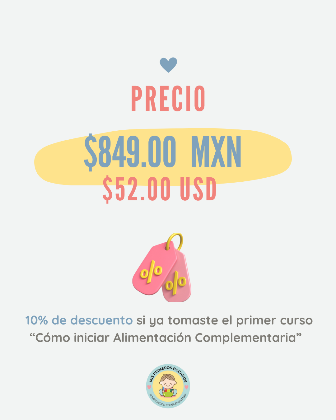 !!EN VIVO¡¡Curso en línea: Nutrición y cocina saludable para tu bebé : 9 meses a 4 años NOVIEMBRE 2024