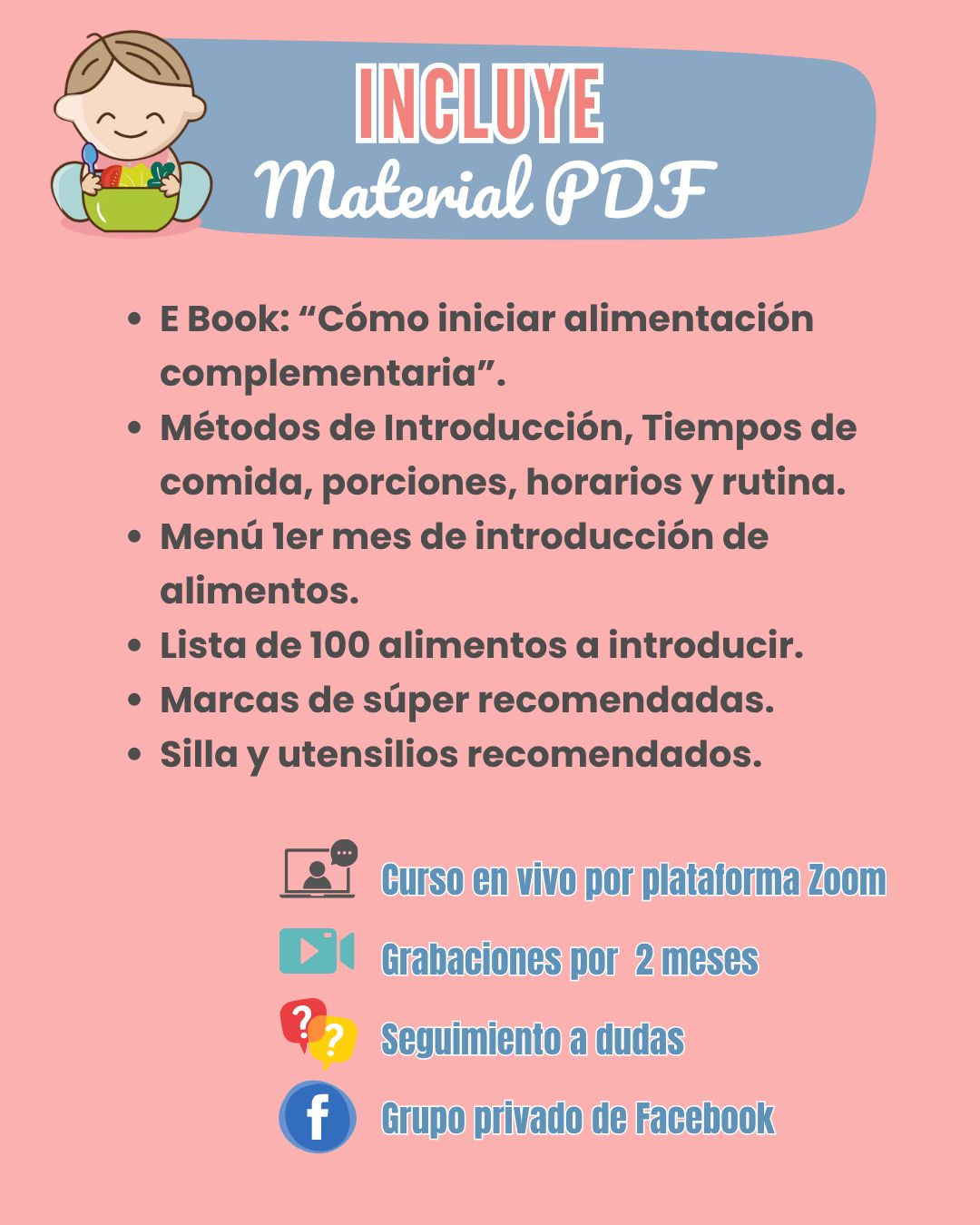 Curso en línea: Cómo iniciar Alimentación Complementaria RENOVADO ¡EN VIVO! SEPTIEMBRE