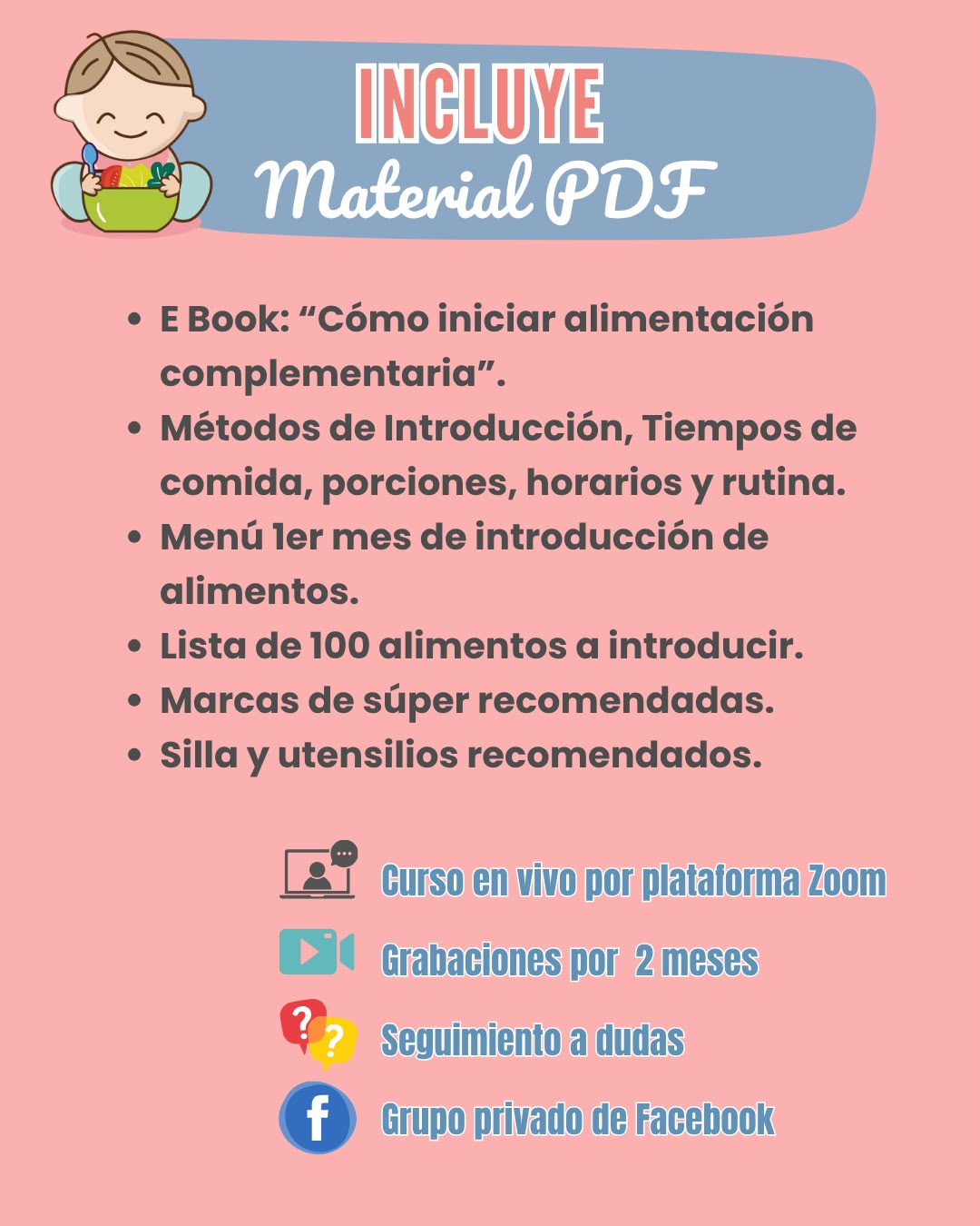 Curso en línea: Cómo iniciar Alimentación Complementaria RENOVADO ¡EN VIVO! AGOSTO