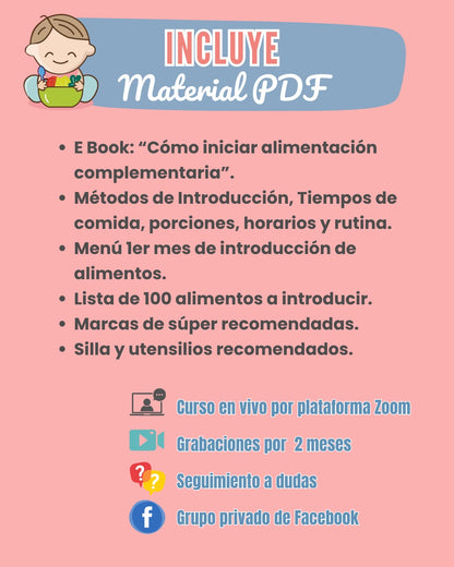 Curso en línea: Cómo iniciar Alimentación Complementaria RENOVADO ¡EN VIVO! AGOSTO