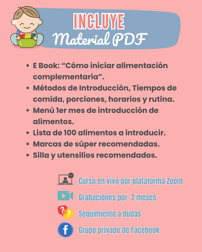 Curso en línea: Cómo iniciar Alimentación Complementaria RENOVADO ¡EN VIVO! MAYO